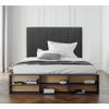 Cabecero Polipiel New York 148x123cm Cama De 135cm Color Negro