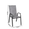 Pack De 6 Silla  Apilable Para Terraza Y Jardín 92x70x55cm  Estructura De Metal Y Cuerpo De Lona Gris