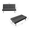 Sofá Cama 2 Plazas Clic Clac Nahia Terciopelo 168x69cm Negro