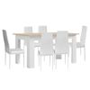 Pack Mesa De Comedor O Cocina Admiral + 6 Sillas En Polipiel/metal Blanco