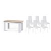 Pack Mesa De Comedor O Cocina Admiral + 6 Sillas En Polipiel/metal Blanco