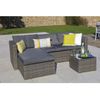 Sofa Chaise Longue De Ratan + Mesa. Modelo Ms029-1-gr, Muebles De Jardin Y Terraza