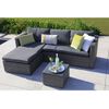 Sofa Chaise Longue De Ratan + Mesa. Modelo Ms029-1-gr, Muebles De Jardin Y Terraza