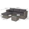 Sofa Chaise Longue De Ratan + Mesa. Modelo Ms029-1-gr, Muebles De Jardin Y Terraza