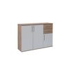 Comoda Aparador Joana 3 Puertas Y 2 Cajones Blanco Y Cambria 120x82 Cm