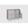 Comoda Aparador Joana 3 Puertas Y 2 Cajones Blanco Y Cambria 120x82 Cm