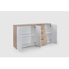 Comoda Aparador Joana 3 Puertas Y 4 Cajones Blanco Y Cemento 160x82 Cm