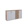 Comoda Aparador Joana 3 Puertas Y 4 Cajones Blanco Y Cambria 160x82 Cm