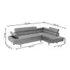 Sofa Chaise Longue Rinconera New Daniela 254cm Negro, Chaise Derecho