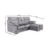 Sofa Chaise Longue Reversible Alicante 200cm Gris