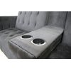 Sofa Cama Con Portavasos Fh 192cm, Negro En Terciopelo