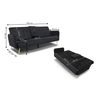Sofa Cama Con Portavasos Fh 192cm, Negro En Terciopelo