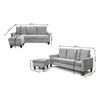 Sofa + Puff Convertible En Chaise Longue New Vika, Gris En Terciopelo 184x131 Cm