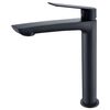 Grifo De Lavabo Caño Alto, Monomando De Baño - Mezclador De Agua Frio / Caliente - Serie Luxor Negro Mate - Bdx023-3ng  - Marca Mice / Imex