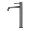 Grifo Monomando De Lavabo Caño Alto Fabricado En Latón - Griferia Baño Serie Monza - Black Gun Metal - Color Gris Muy Oscuro Satinado - Bdm039-3bgm - Marca Mice / Imex