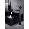 Grifo Monomando De Lavabo Caño Alto Fabricado En Latón - Griferia Baño Serie Monza - Negro Mate - Bdm039-3ng  - Marca Mice / Imex