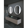 Mice - Espejo Led Para Baño - Espejo Redondo Con Luz Perimetral Integrada En El Marco De Aluminio En Acabado Negro Mate -serie Nepal 70cm Ø