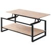 Mesa Centro Wilson Madera Miroytengo 120x60x45-60 Cm - Roble Y Negro