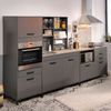 Cocina Modular Completa Smoke Color Gris Y Roble 300cm