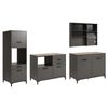 Cocina Modular Completa Smoke Color Gris Y Roble 300cm