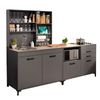 Cocina Modular Smoke Completa Color Gris Y Roble 237cm