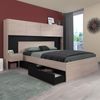 Pack Dormitorio John Melamina 160x200cm - Color Roble Brooklyn Y Negro