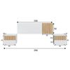 Pack Dormitorio Ethna Cama, Cabecero, Mesitas Y Vestidor Color Blanco Y Natur