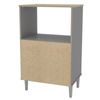 Mueble Auxiliar Cocina Microondas Color Gris Con Tapa Roble 58x95 Cm