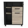 Mueble Auxiliar Industriale Con Ruedas Para Cocina Roble Krokberg Y Negro 88x72cm