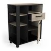 Mueble Auxiliar Industriale Con Ruedas Para Cocina Roble Krokberg Y Negro 88x72cm