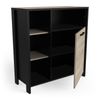 Mueble Microondas Industriale Para Cocina Roble Krokberg Y Negro 96x101cm