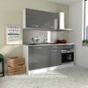 Cocina Block Eko Melamina Miroytengo 180 Cm - Blanco Y Gris