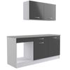 Cocina Block Eko Melamina Miroytengo 180 Cm - Blanco Y Gris