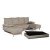 Sofa Chaise Longue Convertible En Cama Sigyn Marron 4 Plazas 260x153 Cm Tanuk