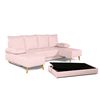 Sofa Chaise Longue Convertible En Cama Sigyn Salmon 4 Plazas 260x153 Cm Tanuk