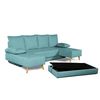 Sofa Chaise Longue Convertible En Cama Sigyn Turquesa 4 Plazas 260x153 Cm Tanuk