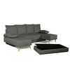 Sofa Chaise Longue Convertible En Cama Sigyn Negro 4 Plazas 260x153 Cm Tanuk