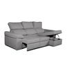 Sofa Chaise Longue Convertible En Cama Darg Derecha Gris Perla 3 Plazas 235x148 Cm Tanuk