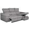 Sofa Chaise Longue Convertible En Cama Darg Derecha Gris Perla 3 Plazas 235x148 Cm Tanuk