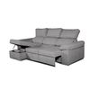 Sofa Chaise Longue Convertible En Cama Darg Izquierda Gris Perla 3 Plazas 235x148 Cm Tanuk