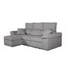 Sofa Chaise Longue Convertible En Cama Darg Izquierda Gris Perla 3 Plazas 235x148 Cm Tanuk