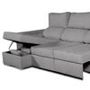 Sofa Chaise Longue Convertible En Cama Darg Izquierda Gris Perla 3 Plazas 235x148 Cm Tanuk
