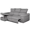 Sofa Chaise Longue Convertible En Cama Darg Izquierda Gris Perla 3 Plazas 235x148 Cm Tanuk