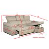 Sofa Chaise Longue Convertible En Cama Darg Derecha Crudo 3 Plazas 235x148 Cm Tanuk