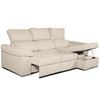 Sofa Chaise Longue Convertible En Cama Darg Derecha Beige 3 Plazas 235x148 Cm Tanuk