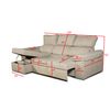 Sofa Chaise Longue Convertible En Cama Darg Izquierda Beige 3 Plazas 235x148 Cm Tanuk