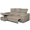 Sofa Chaise Longue Convertible En Cama Darg Izquierda Marron 3 Plazas 235x148 Cm Tanuk