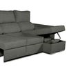 Sofa Chaise Longue Convertible En Cama Darg Derecha Negro 3 Plazas 235x148 Cm Tanuk