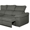 Sofa Chaise Longue Convertible En Cama Darg Izquierda Negro 3 Plazas 235x148 Cm Tanuk