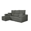 Sofa Chaise Longue Convertible En Cama Darg Izquierda Negro 3 Plazas 235x148 Cm Tanuk